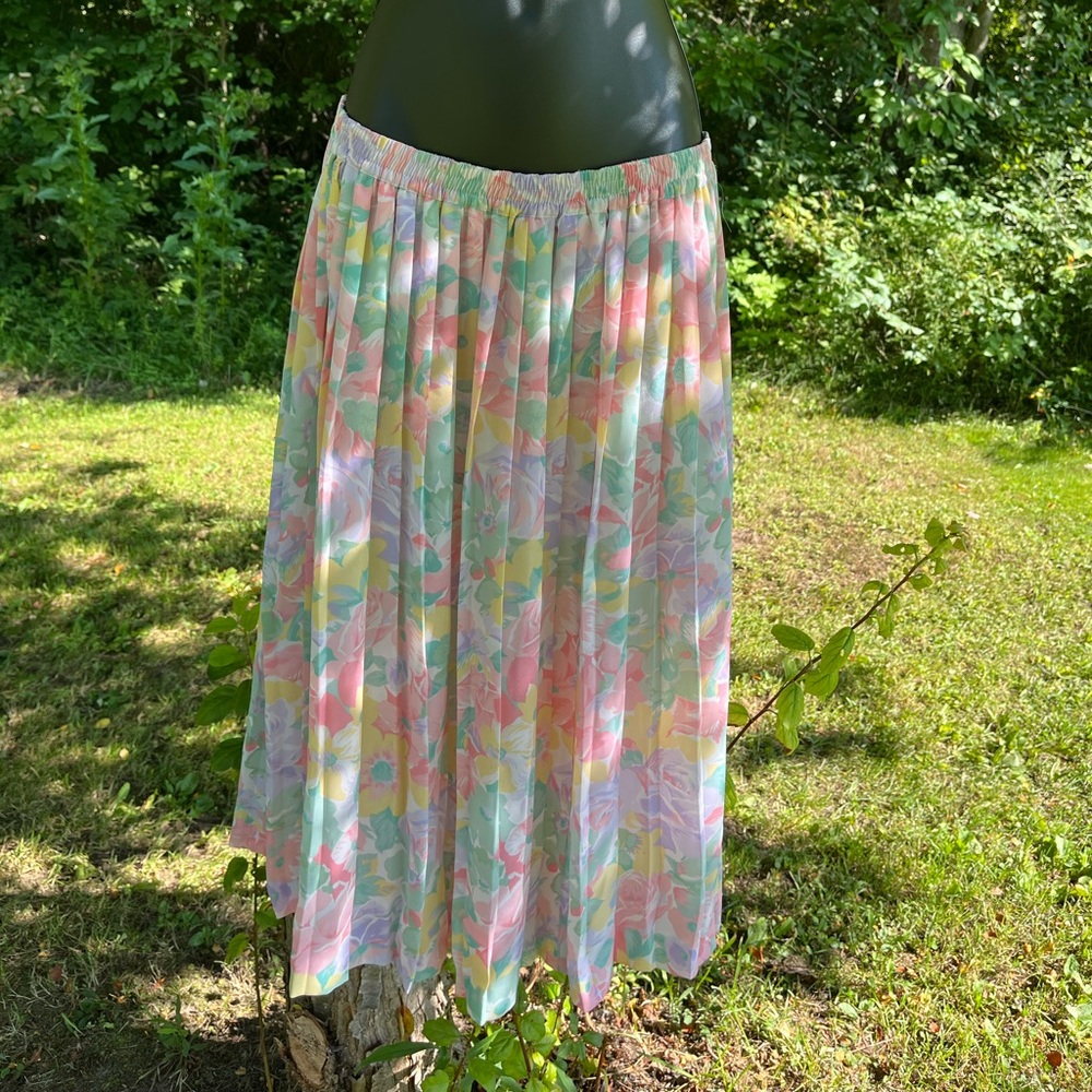 Alfred Dunner Multicolor Floral A-Line Skirt